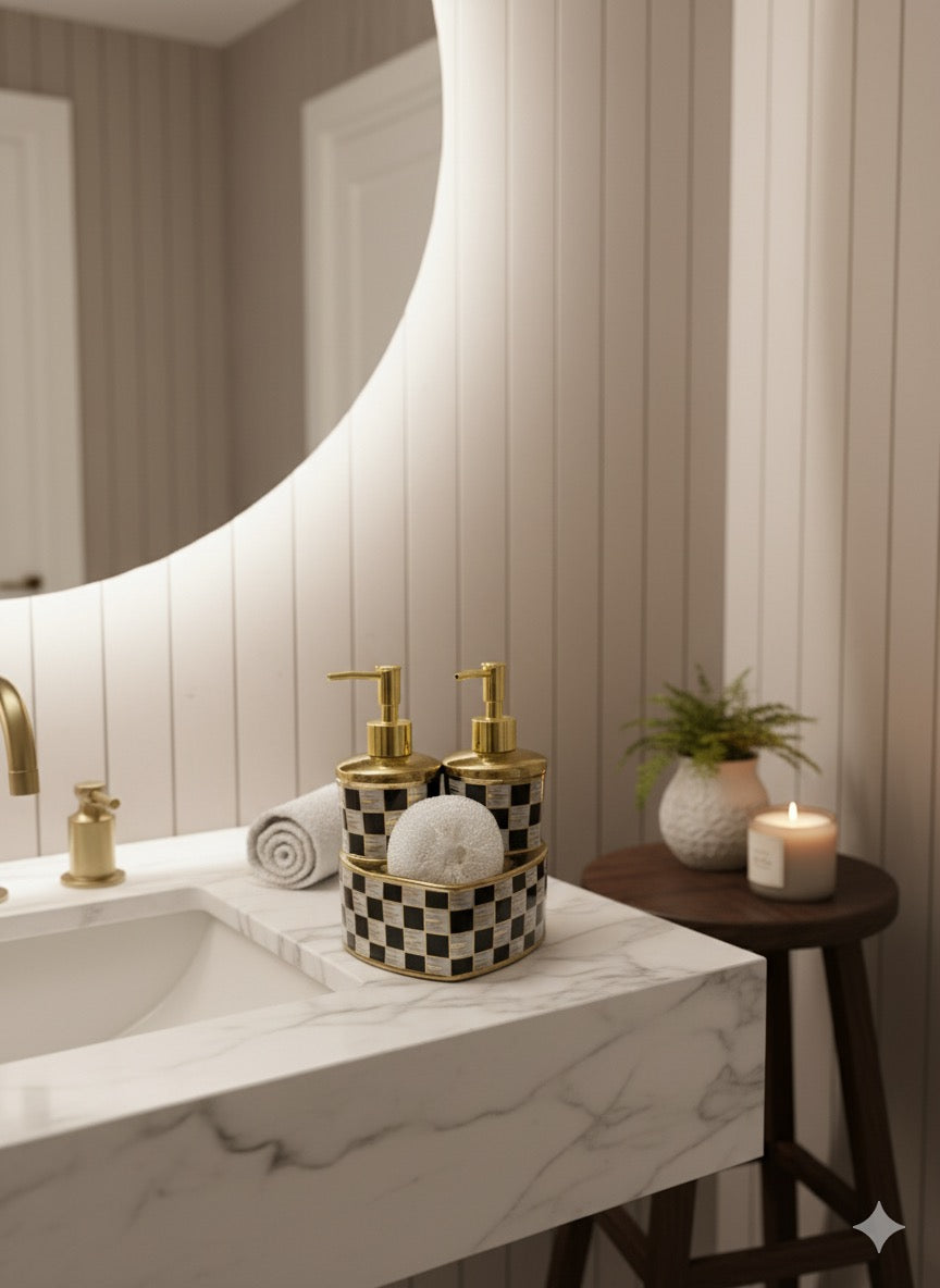 Çift Hazneli Sabunluk Seti ve Süngerlik