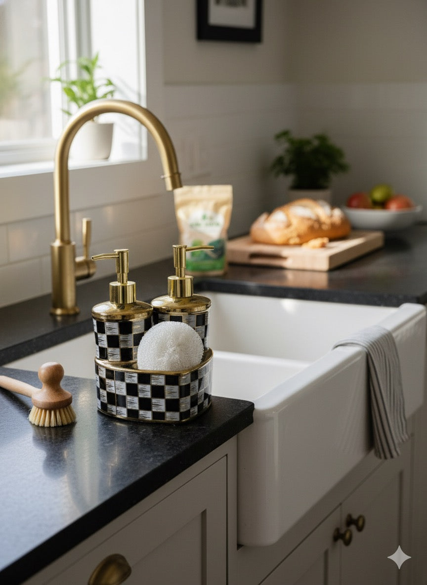 Çift Hazneli Sabunluk Seti ve Süngerlik